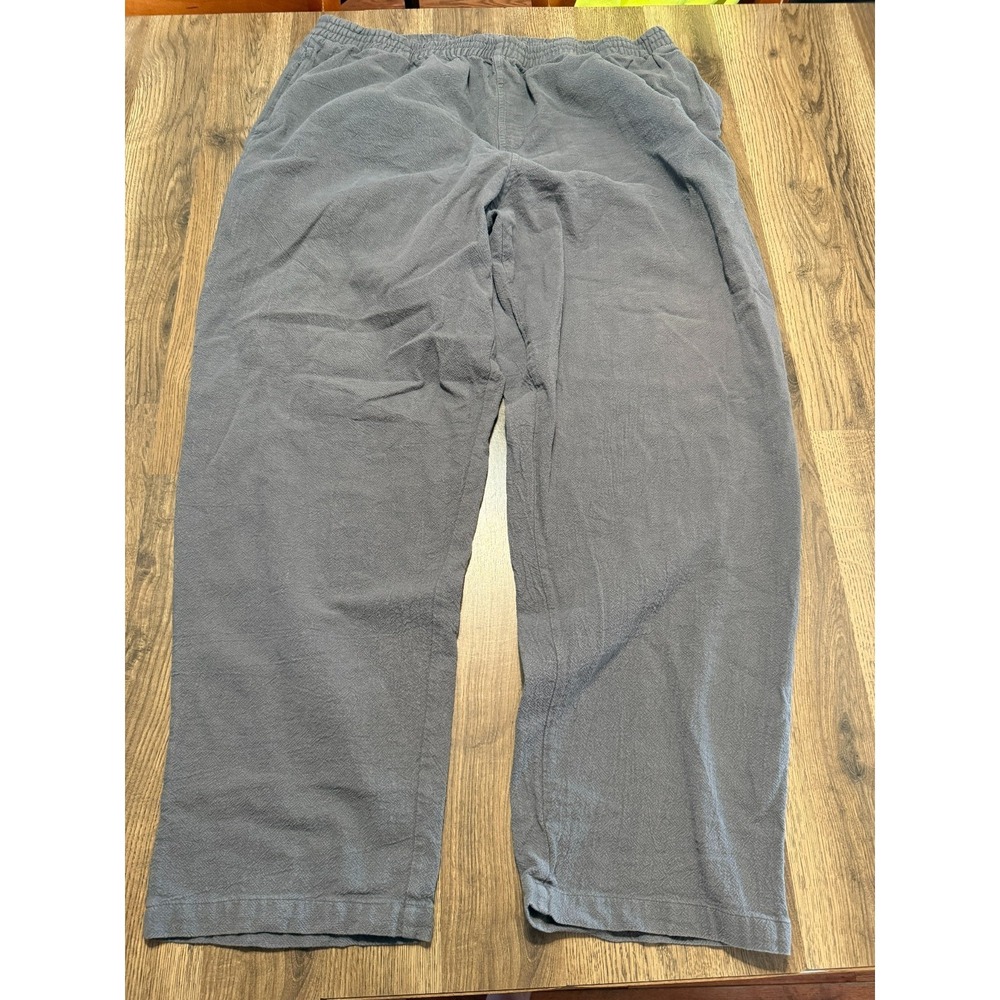 KS Island Pants Men's Size 3XL Tall Gray Straight Leg High Rise Pull On Stretch